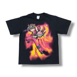 Cygnus BAKUGAN Battle Brawlers Cartoon Black Y2K T-Shirt Boys Size M